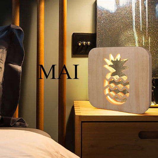 Ananas USB Luce notturna a LED in legno